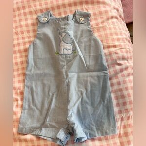 Petit Ami Light Blue Gingham Romper